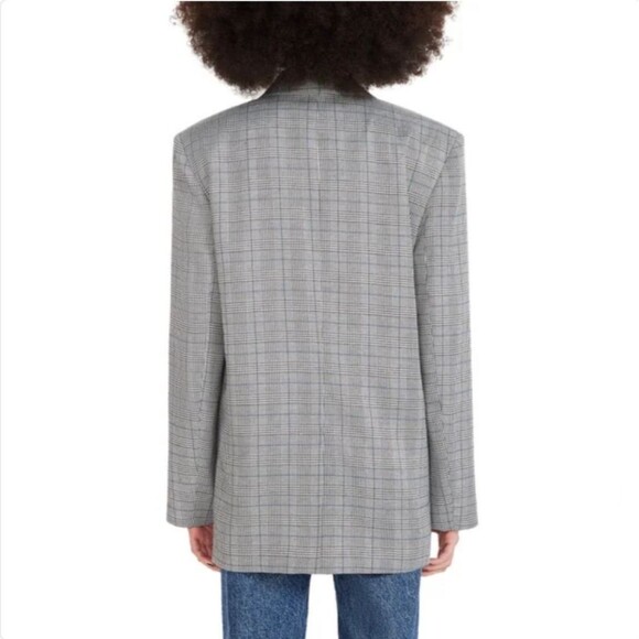 Steve Madden Oversized Grey Plaid Blazer Women's Size XXL (16) NWT - Picture 4 of 7